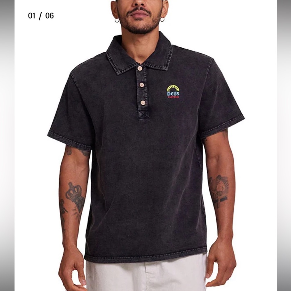 New‎ Mens Deus Ex Machina Layback Polo Shirt